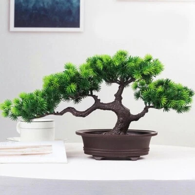 Artificial Fake Green Plant Bonsai Potted Simulation Pine Tree Home/Office Decor - Image 1 of 3