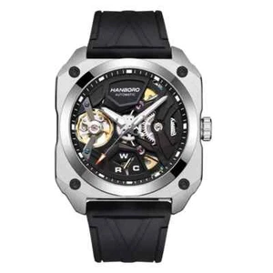 HANBORO Hombre Reloj Automático Lujo Mecánico Reloj Pulsera Estuche Cuadrado Luminoso - Imagen 1 de 7