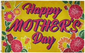 3x5 Happy Mother's Day (Gold) 3'x5' Premium Quality Polyester Flag 100D - Picture 1 of 4