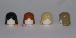 4x Lego Hair 4530 / 96859 Black, Dark Orange, Tan, Dark Tan Male/Female NEW - Picture 1 of 1