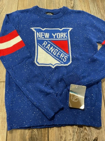 NWT Girls New York Rangers Cute Blue Crewneck Knit Logo Sweater Size Small 8 Cover