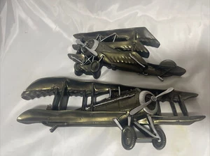 Lot of (2) MILLER STUDIO 1978 Chalkware Wall Hanging Vintage WW1 Plane - Picture 1 of 4