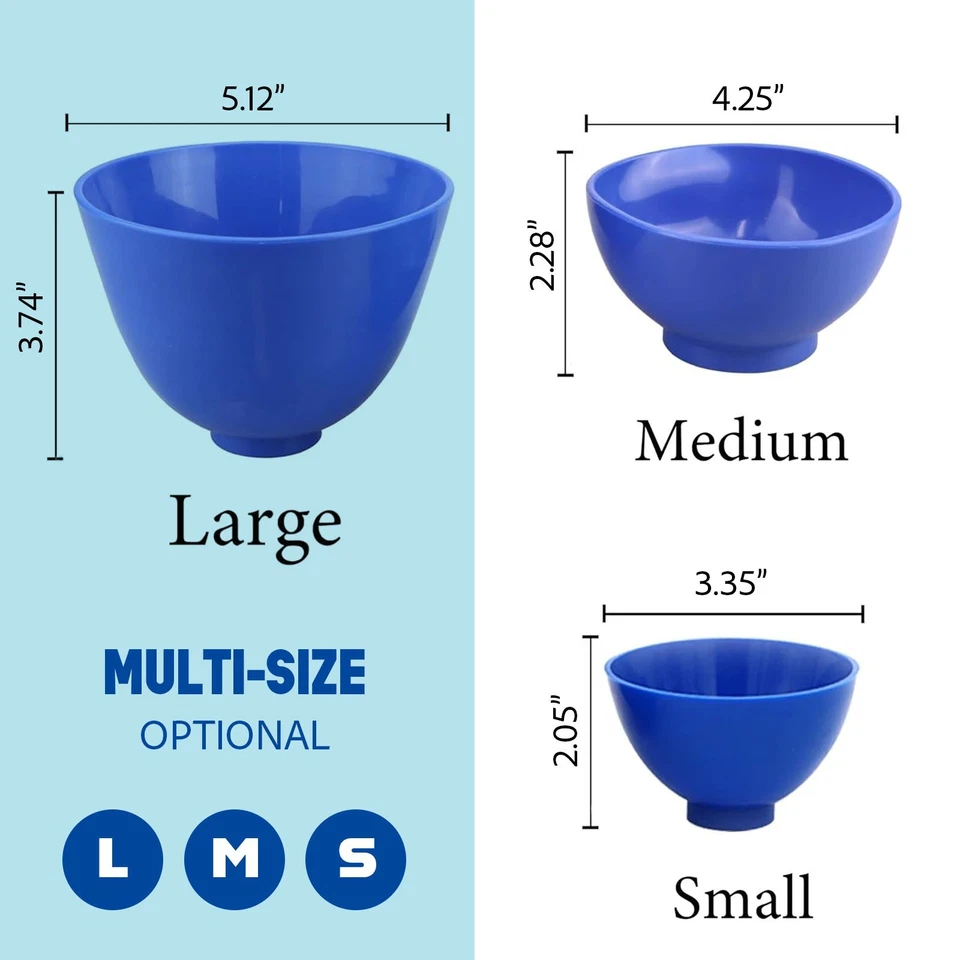 JEVOLVE Blue Dental Mixing Bowl Autoclavable Flexible Silicone Bowl for Mixing Material