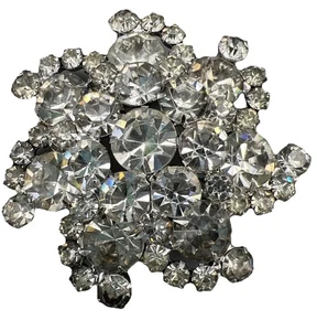 Vtg Juliana Christmas Star Flower Pinwheel Swirl Glass Rhinestone Brooch Pin - Picture 1 of 11