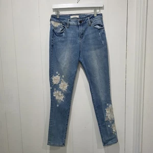 Sundance Primrose Jeans Damen 28 Skinny Blau Stretch Denim Blumenstickerei - Bild 1 von 10