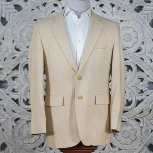 Vintage 1980s Raw Silk Blazer Jacket Men’s 40R USA Lux Textured Slub - Picture 1 of 8
