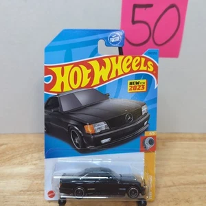 Hot Wheels '89 Mercedes-Benz 560 SEC AMG Black #150 - 2023 HW Turbo - Picture 1 of 6