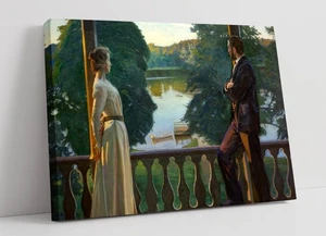 NORDIC SUMMER'S EVENING, RICHARD BERGH- DEEP FRAMED CANVAS WALL ART PRINT - Picture 1 of 2