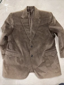 Circle S Dallas Texas Vintage Western 2 Button Sport Coat Blazer Mens 46R Brown - Picture 1 of 8