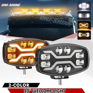 2X 10'' Led Jumbo Oval Spot Light White Amber For SUV Truck Pickup E9 12V 24V HQ - Picture 1 of 11