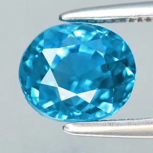 💎 2.33ct VVS Oval Natural Blue Zircon - Gentle Heat, Cambodia Gemstone - Picture 1 of 4
