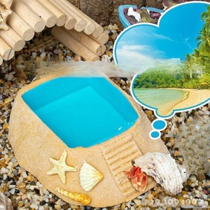 Einsiedlerkrebs Wasserschale Harz Aquarium Zubehör Lebensraum Liefert Strand - Bild 1 von 5