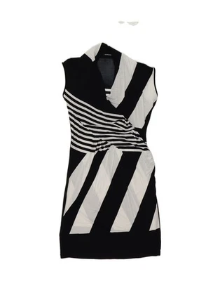 Vestido vaquero ROCCOBAROCCO para mujer sin mangas EU 42 grande negro a rayas KW14 Foto 1 de 4