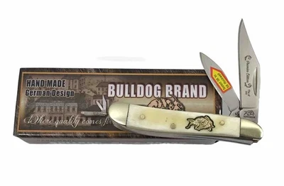 Cuchillo de Bolsillo Bulldog Premier Cacahuete 1/300 Manijas Cuerno de Buey Blanco BDG-1070X 012-Q Foto 1 de 4