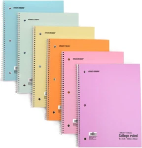Office Spiral Notebooks Spiral Notebooks - 1 Subject, Pastel, College Ruled, 6 P - Picture 1 of 12