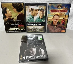 Sports Themed Dvds We Are Marshall Hoosiers Cinderella Man Million Dollar Baby - Picture 1 of 5