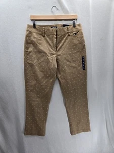 NWT LANDS' END Mid Rise Straight Leg Sienna Dots Pants Size-14P - Picture 1 of 10