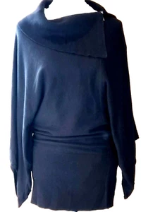 WHITE HOUSE | BLACK MARKET Women Cowl Neck-Dolman Sleeve Black Knit Tunic Top XS - Picture 1 of 7