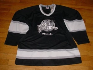 NWT Vintage Planet Hollywood Orlando Hockey Jersey Black/Silver L/XL 90s ! - Picture 1 of 2