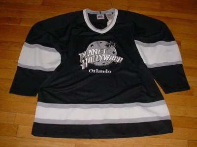 Vintage Planet Hollywood Orlando Hockey Jersey Black/Silver L/XL NWT 90s ! - Image 1 of 2
