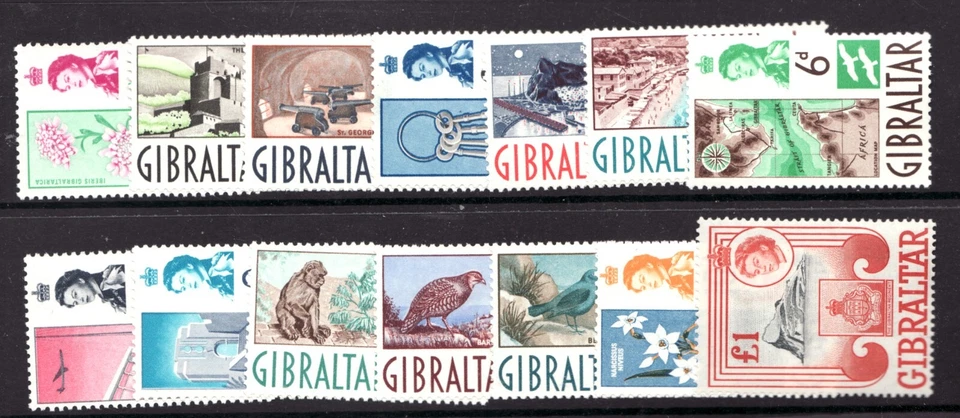 1960 Gibraltar - Sc# 147-60 - QEII Pictorial, Cultural Set - MNH Cv$82.55 - Image 1 of 1