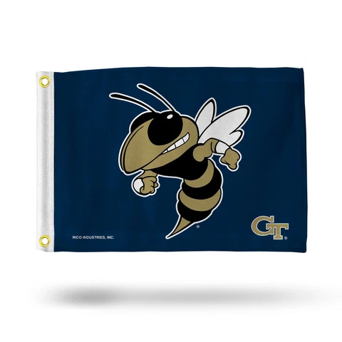 Georgia Tech Yellow Jackets 12" x 18" Boat Flag Golf Cart Flag - Navy Cover