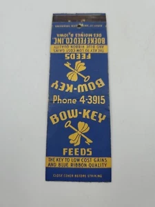 Bow Key Feeds Des Moines Iowa Matchbook Cover - Picture 1 of 2