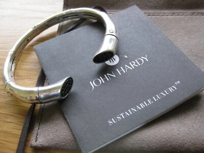 Brazalete estilo bambú zafiro negro diseñador John Hardy de plata de ley Foto 1 de 4