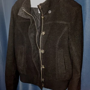 Aeropostale Eighty Seven Women’s XL Black Wool Blend Jacket Zip Button Front Lin - Picture 1 of 13