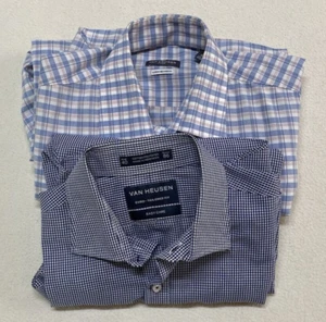 2x Van Heusen Men's Long Sleeve Business Shirts Mixed Colours & Styles Sz 40/86 - Picture 1 of 16