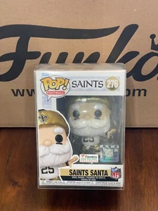 2024 FUNKO POP NFL SANTA NEW ORLEANS SAINTS FANATICS EXCLUSIVE W/t Protector - Picture 1 of 2