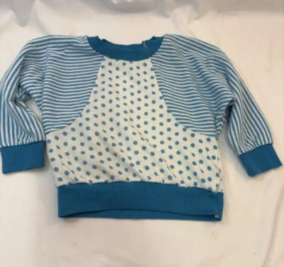 Sudadera Kids World Vintage Niñas Talla 4 Turquesa Rayas Lunares Foto 1 de 4