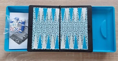 Reisespiel Backgammon im kleinen Koffer 18 cm x 13 cm x 6 cm - Bild 1 von 2