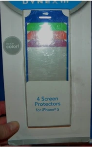 iPhone 5 Dynex Multi-Color Screen Protectors - Brand New - 4 Different Colors - Picture 1 of 6