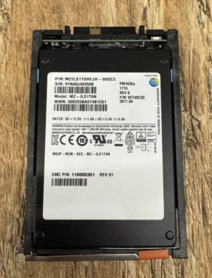 EMC 005052397, MZ-ILS1T6N,118000301, EMC 1.6TB 2.5" 12Gb SAS SSD D3F-2S12FXL SSD - Image 1 of 3