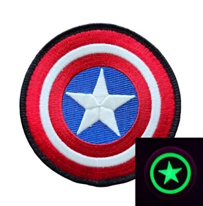 CAPTAIN AMERICA SCUDO LOGO STELLA INCANDESCENTE RICAMATO MORALE TOPPA GANCIO - Foto 1 di 3