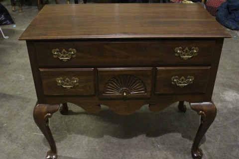 Vintage Ethan Allen Low Boy Dresser or Console Solid Cherry - Signed Cover