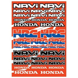 HONDA NAVI sticker set- 37 high quality laminated decals on 10.5 " x 14.5" sheet - Foto 1 di 1
