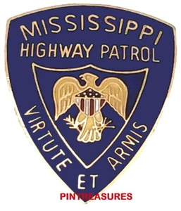 Collector Vintage Historic Police Pins Mississippi Highway Patrol Patch Hatpin@@ - Picture 1 of 3