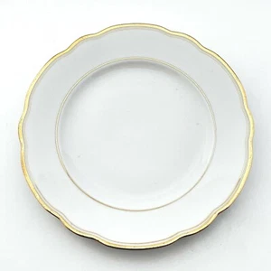 Plato de ensalada Mitterteich oro blanco borde oro festoneado borde 7 3/4 - Imagen 1 de 6