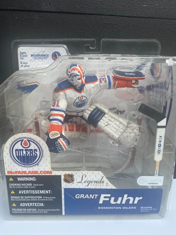 Boneco esportivo McFarlane vintage NHL: Grant Fuhr - Edmonton Oilers: na caixa - Imagem 1 de 1