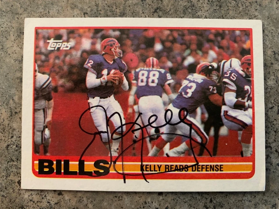 JIM KELLY BUFFALO BILLS 1989 TOPPS AUTOGRAPHED SIGNED CARD #40 HOF 2002 SALE - Image 1 of 1