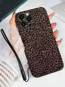 Black Leopard Print Shockproof Phone Case For iPhone 16 Pro Max Gulaxy 25 Ultra - Picture 1 of 5