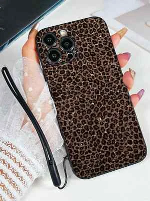 Black Leopard Print Shockproof Phone Case  For iPhone 16 Pro Max Gulaxy 25 Ultra - Image 1 of 4