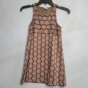 Zara Kids Pink Yellow Green Retro Floral Knit Sleeveless Dress Size 8 - Picture 1 of 5