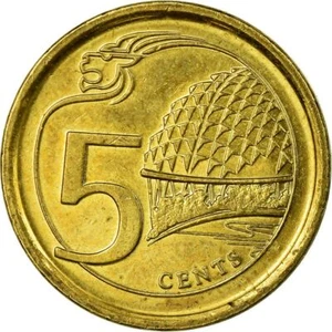 Singapore 5 Cents Coin | KM345 | 2013 - 2018 Brass plated steel - Picture 1 of 12