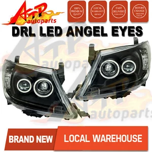 Pair Headlight DRL Halo Projector Angel Eye LED Light For Toyota HILUX 05-11 L+R - Picture 1 of 7