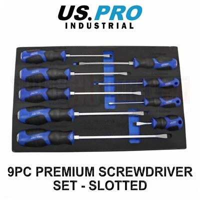 US PRO INDUSTRIAL 9pc Premium Screwdriver Set Slotted Screwdrivers 4545 - Image 1 of 4