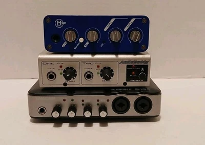LOT: Digidesign MBox 2 # Mini TASCAM US200 USB # M-Audio Buddy +For Parts Only - Image 1 of 4
