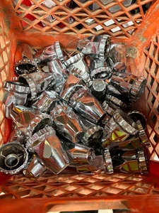 42- 33mm Lug Nut Covers Chrome Tube Style Plastic Thread On Fits Semi Truck Pack - Picture 1 of 5